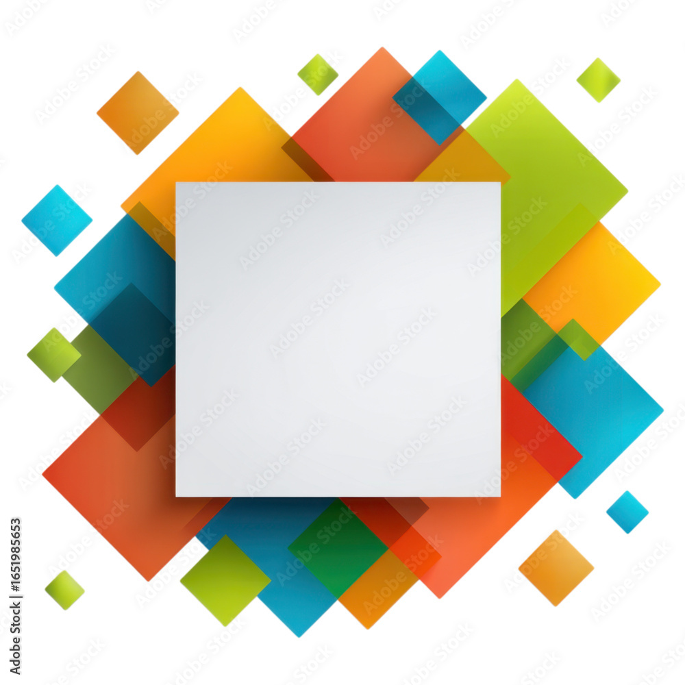 Poster colorful square infographic background with dynamic frame design