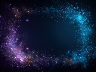 Fototapeta premium Glowing Dust Effect with Digital Frame Border and Cosmic Vibes