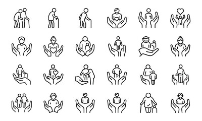24 Medical and Healthcare Line Icons Hospital, Doctor, Patient Care, Emergency, Surgery, Pharmacy, Vaccination, Telemedicine, First Aid, and Medical Equipment Vector Icon Bundle