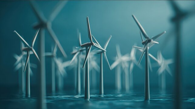 Wind Turbines in Ocean, Sustainable Energy Concept Model Design