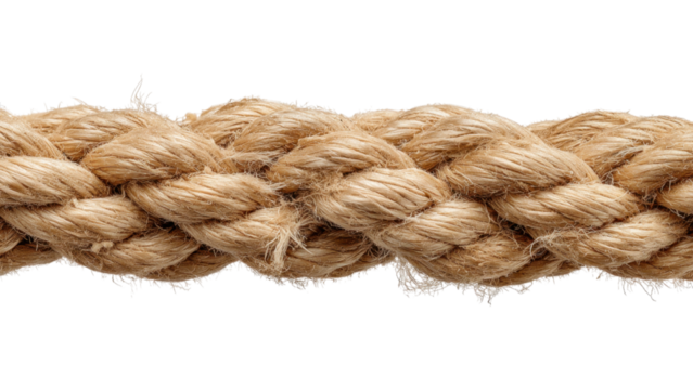 Twisted Natural Fiber Rope Strip with Textured Border Detail