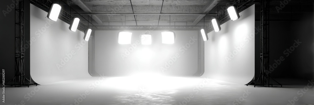 Poster clean studio space with soft diffused lighting and simple background