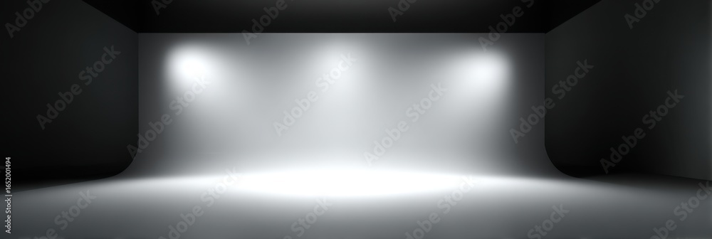 Poster clean diffused studio lighting with high-contrast background