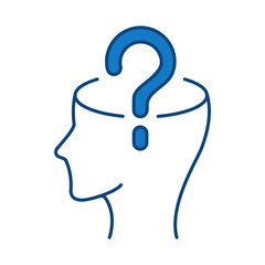 Question Blue Line Icon. Question Mark, Thinking, Asking, Answer, Help Editable Stroke Vector Illustration