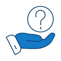 Question Blue Line Icon. Question Mark, Thinking, Asking, Answer, Help Editable Stroke Vector Illustration