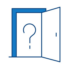 Question Blue Line Icon. Question Mark, Thinking, Asking, Answer, Help Editable Stroke Vector Illustration