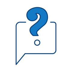 Question Blue Line Icon. Question Mark, Thinking, Asking, Answer, Help Editable Stroke Vector Illustration