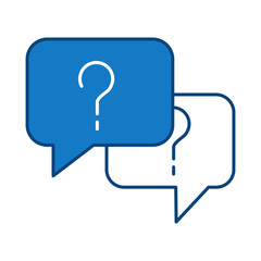 Question Blue Line Icon. Question Mark, Thinking, Asking, Answer, Help Editable Stroke Vector Illustration