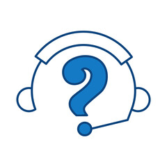 Question Blue Line Icon. Question Mark, Thinking, Asking, Answer, Help Editable Stroke Vector Illustration