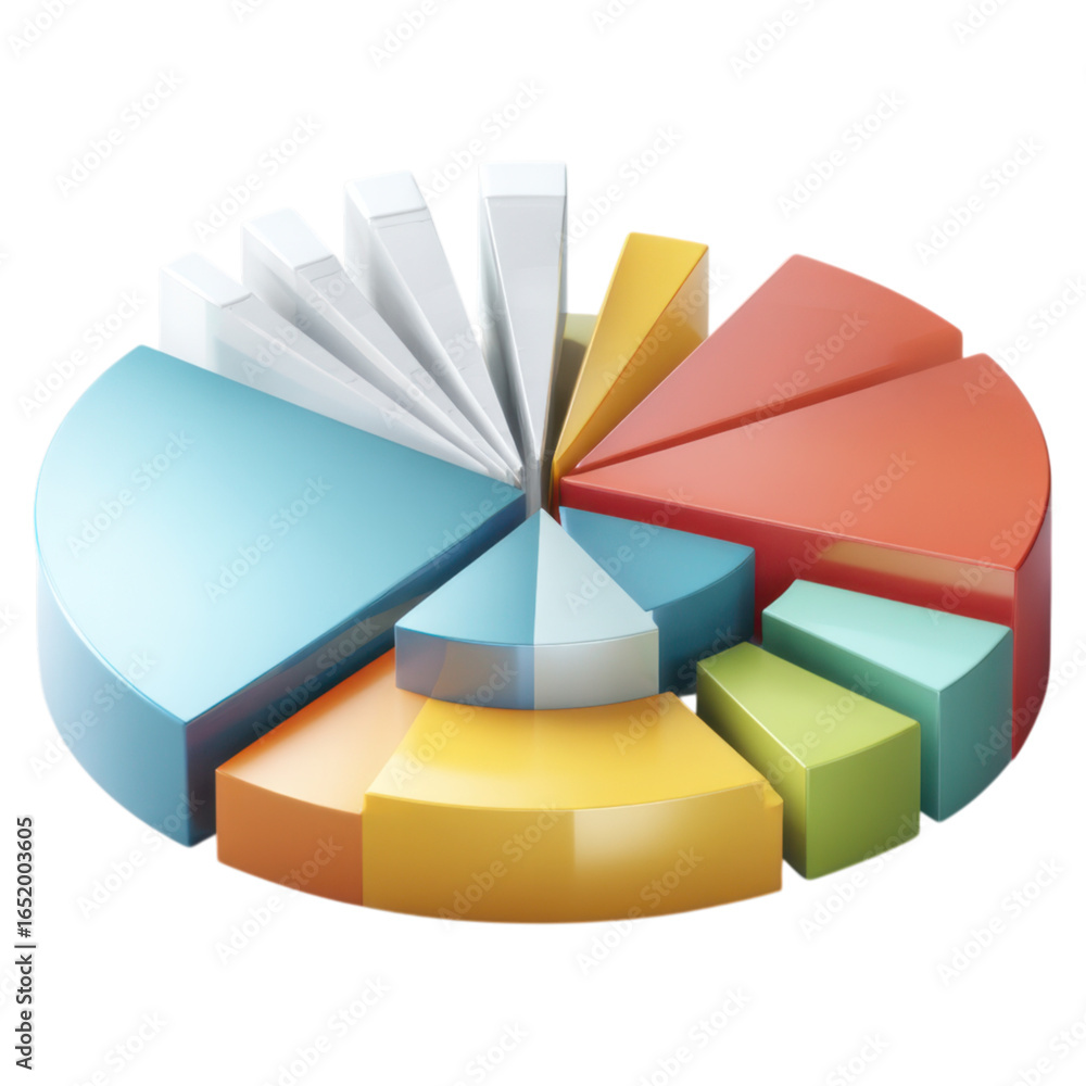 Poster colorful infographic showing different data representations in graphs