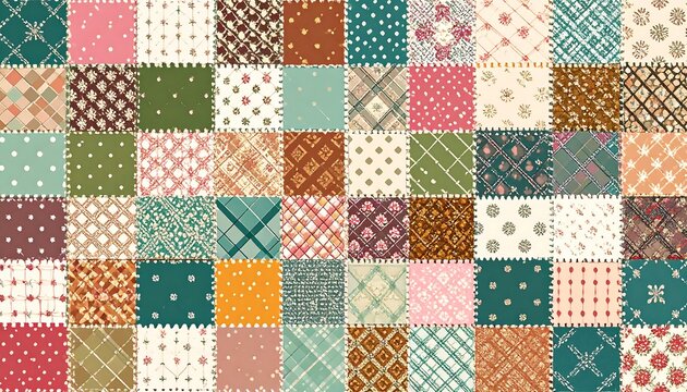 Colorful patchwork quilt design (1)