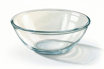 Transparent Glass Mixing Bowl &ndash; White Background