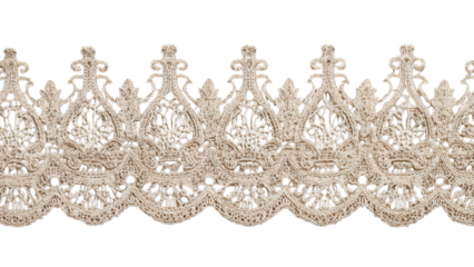 Delicate Lace Border Strip with Intricate Filigree Pattern