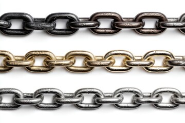 Fototapeta premium Chains on white backdrop for construction and industrial applications in contemporary settings