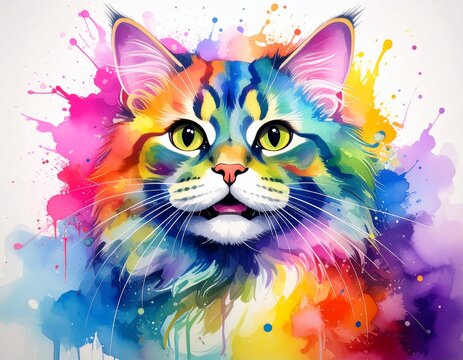 Naklejki cat with flowers