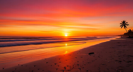 Obraz premium sunset on the beach