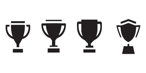 Trophy Icon Set. Minimal Award Symbols in Varied Styles for Achievement, Recognition & UI Design.