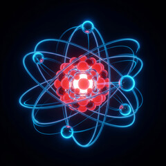 atom on black background