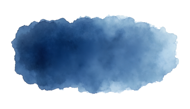 Abstract Navy Blue Watercolor Brush Stroke Isolated on White