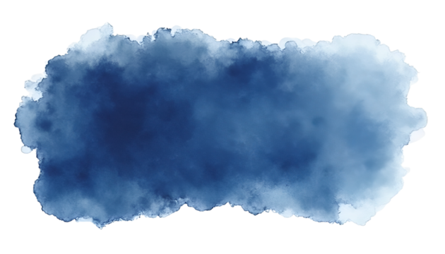 Abstract Navy Blue Watercolor Brush Stroke Isolated on White