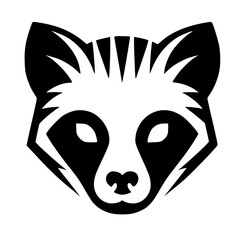 Silhouette of a civet face