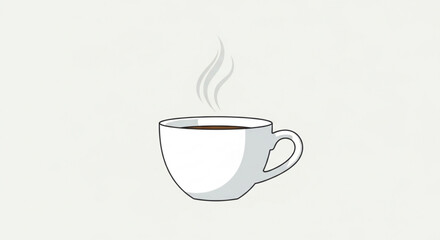 A steaming cup of coffee, perfect for a morning pickmeup or a relaxing break
