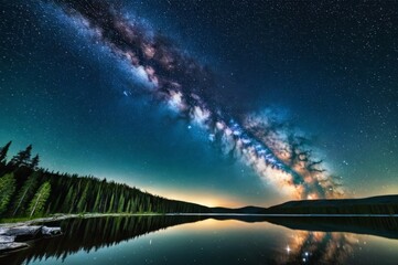夜, 空, 月, 星, 空間, 風景, 自然, 青, 光, 暗い, 木, 惑星, 水, 雲, 天文学, 銀河,