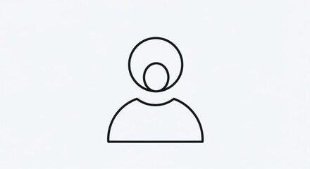 Simple person icon, representing user profile and social media