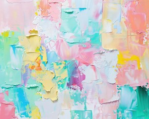 Fototapeta premium Abstract oil painting colors, Abstract watercolor background with strokes, old wall with peeling paint, featuring bright pastel tones with a textured look 