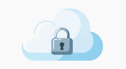 Secure cloud data storage solution illustration for modern business technology and reliable cyber security measures online