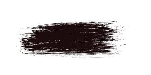 Stock image of creative brush strokes on white background.  Black brush Stock on isolated background. Abstract black brush stroke on white background with colorful oil paint.