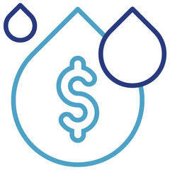 Water icon is an essential resource that has financial value in industries related to commodities such as oil, liquefied natural gas, or even beverages.