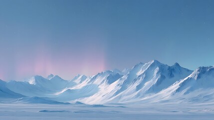 Obraz premium A surreal frozen desert under pale aurora light