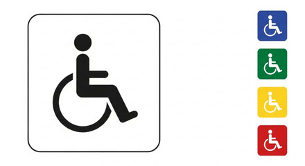 Accessible wheelchair handicap access symbol for disabled parking and restroom facilities icon 100