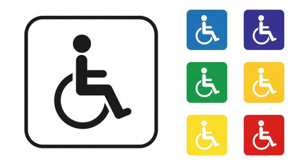 Handicap access symbol wheelchair accessibility icon for disabled persons and mobility assistance access 100