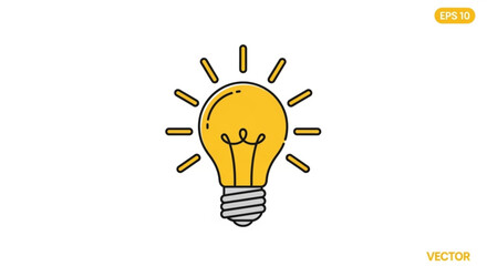 Creative idea light bulb vector illustration for innovation inspiration and solution concept design