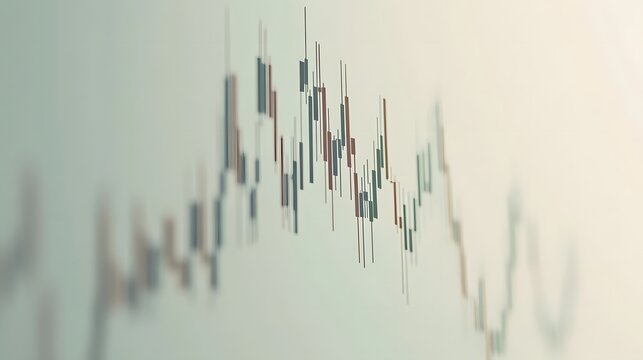 Abstract Chart Visualization with Candlestick Patterns and Trends