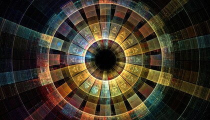 Naklejka premium Vibrant Concentric Circle Art – Hypnotic Abstract Backgrounds for Modern Design.