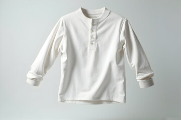 Long Sleeve Cotton Shirt Displayed Against Gradient Background