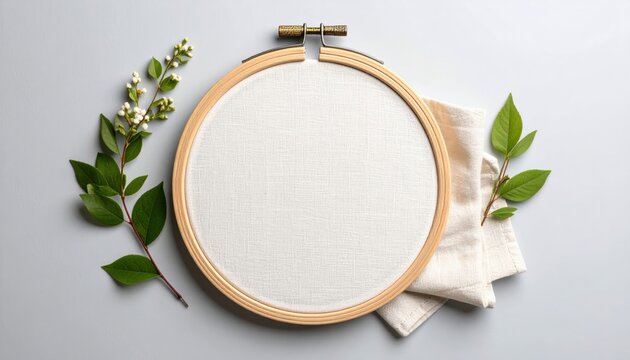 Elegant Embroidery Hoop With Floral Accents