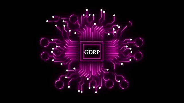  GDRP network, technology ,business and internet concept. white circuit board on black background . 4k video
