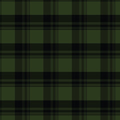 Dark Olive Green and Black Plaid Pattern, Modern Tartan Fabric Texture, Grunge Checkered Background, Seamless Repeat