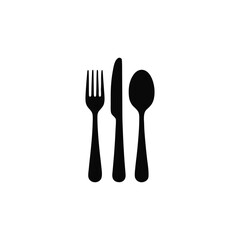 Black and White Minimalist Cutlery Set Graphic for Restaurant Menu and Food Service Design Projects Simple Fork Knife and Spoon Icon Isolated