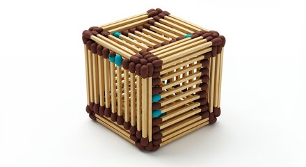 Matchstick cube design