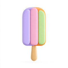 Colorful popsicles are on a white background