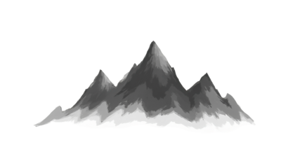 Minimalist Ink Mountain Peaks Illustration
