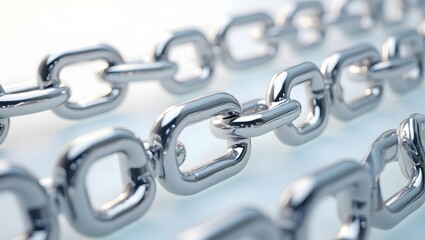 Obraz premium Close up of a metallic chain with blurred background