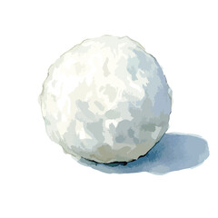 Watercolor Style Illustration of a Detailed Snowball