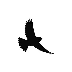 Soaring Bird Silhouette on White Background Inspiring Flight Freedom and Nature Themes Beautiful Minimalist Design Perfect for Art and Design Projects