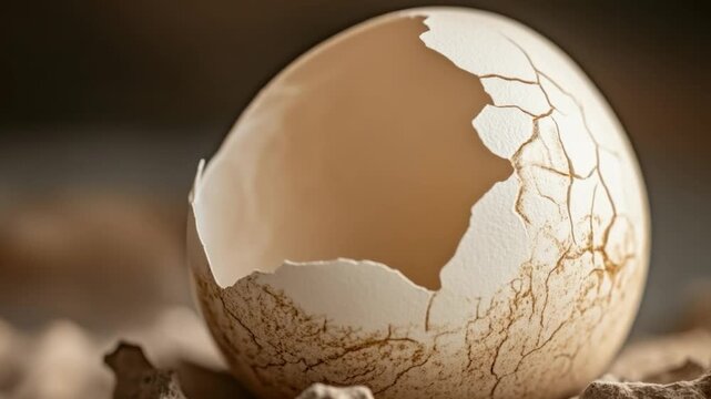 Cracked egg shell